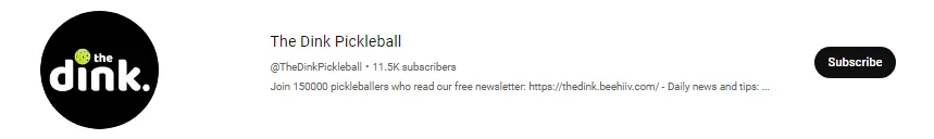 popular pickleball youtube channels: The Dink Pickleball