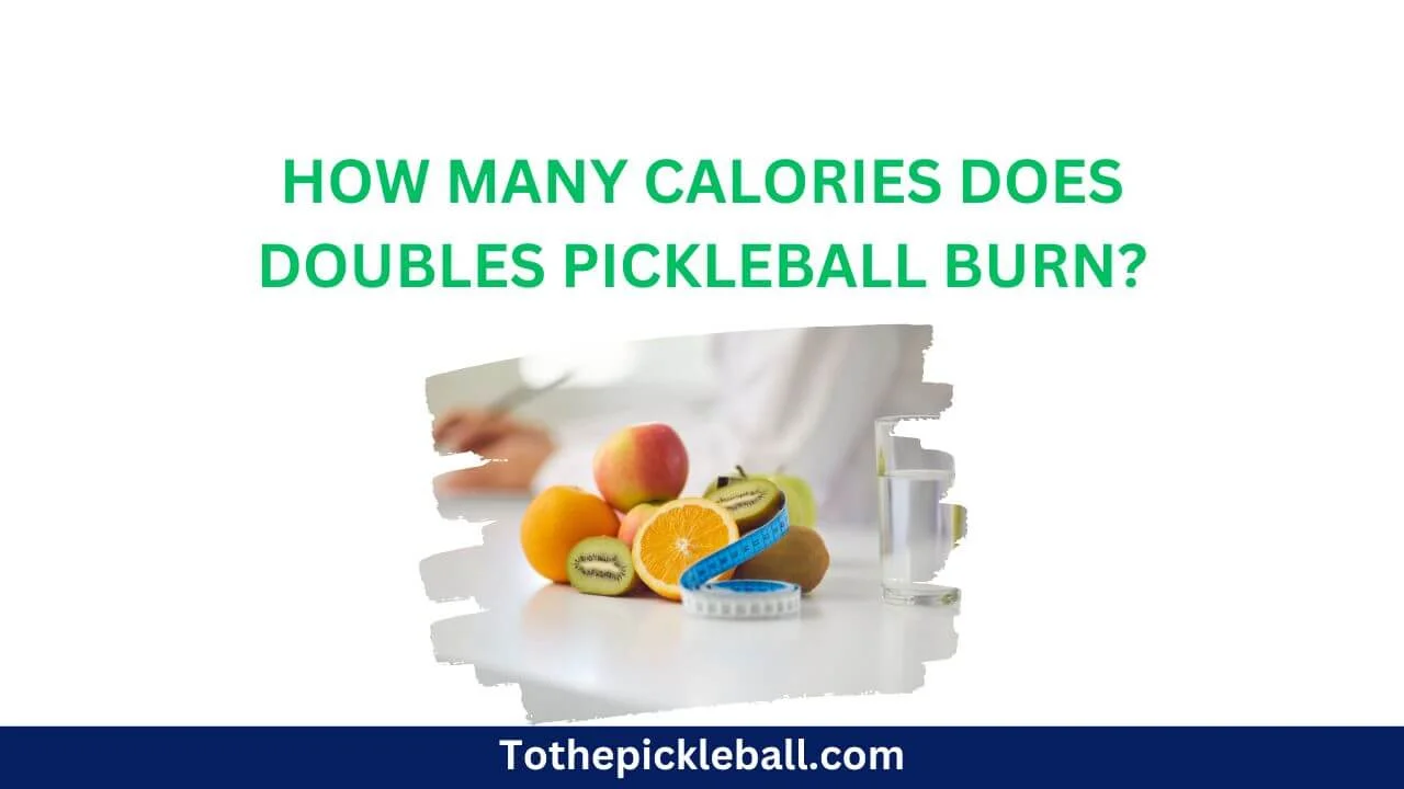 "Pickleball players engaged in a doubles match, burning calories through fast-paced gameplay."