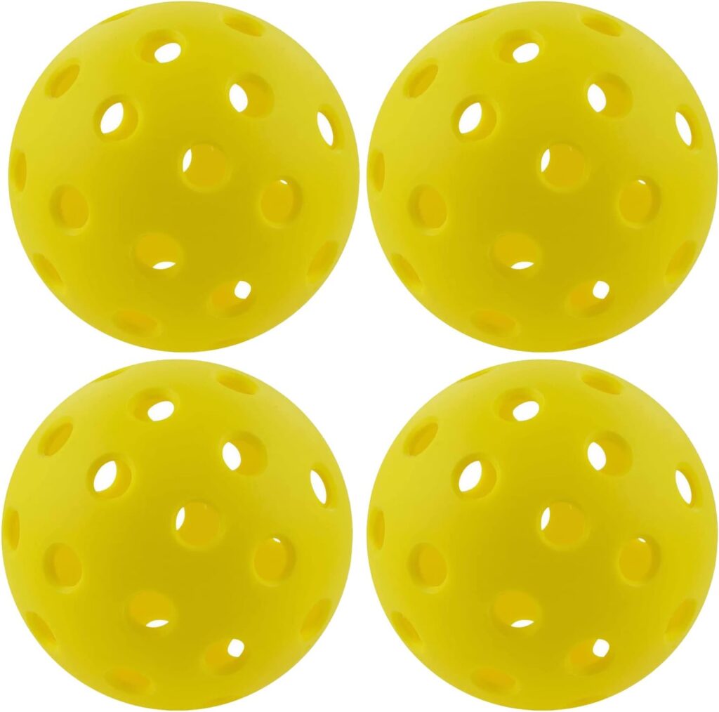 ABAJI Pickleball Balls 40 Holes for All Paddle Indoor and Outdoor Sports Kids Practice Training Activity Game Class Official Pickle Ball
